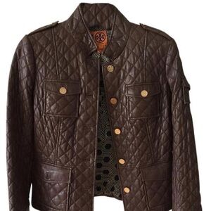 Tory Burch quilted leather jacket